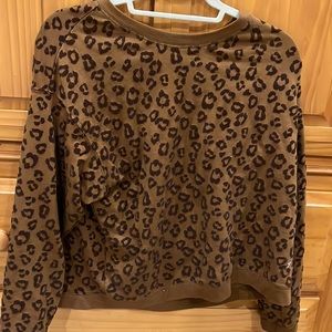 Have never worn this top.  Brown with dark brown print